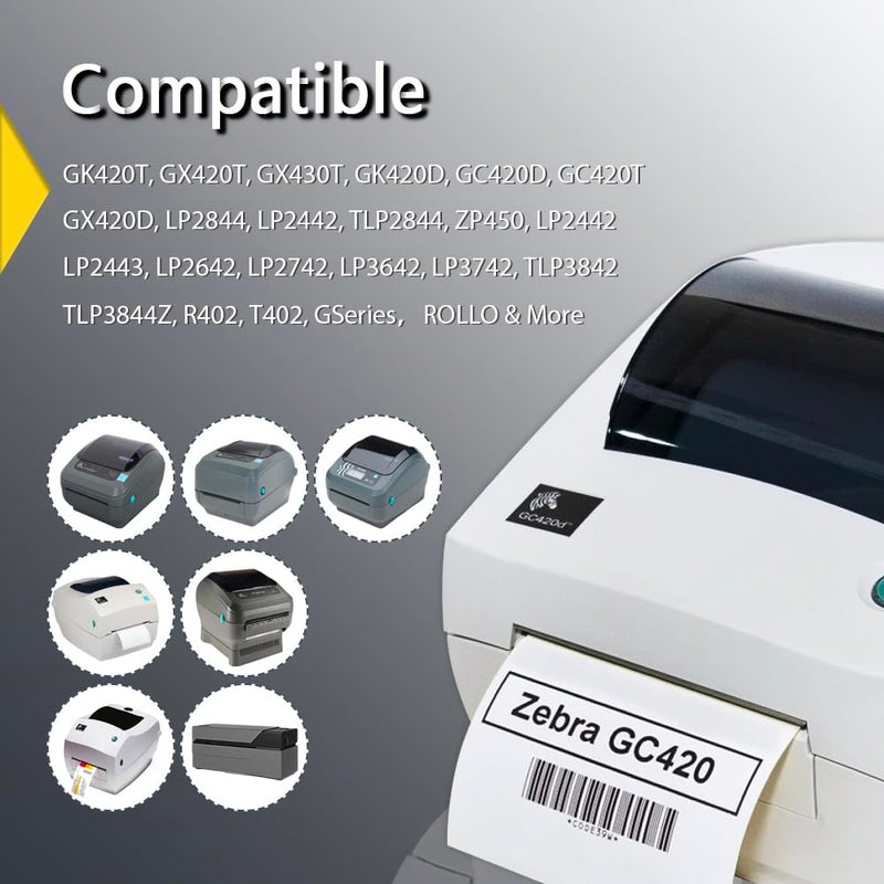 BETCKEY - 2.25" x 1" (57 mm x 25 mm) File Folder & Multipurpose Labels Compatible with Zebra & Rollo Label Printer,Premium Adhesive & Perforated [6 Rolls, 9000 Labels] - Image 3